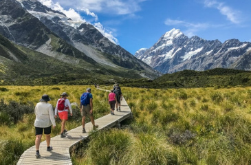 Guests on Hooker Valley Track Guests on Hooker Valley Track