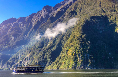boating through milford sound