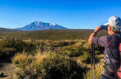 View of Mt Ngauruhoe when hiking in New Zealand North Island